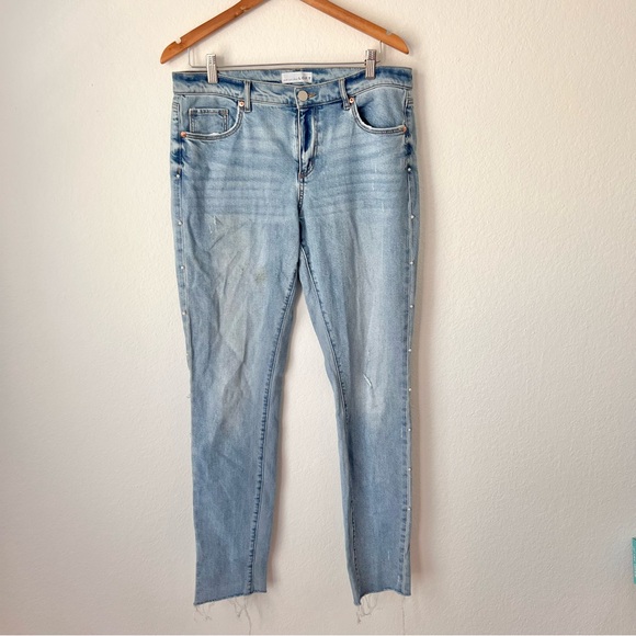 LOFT Denim - Loft Modern Skinny Pearl Embellished Jeans Sz 10